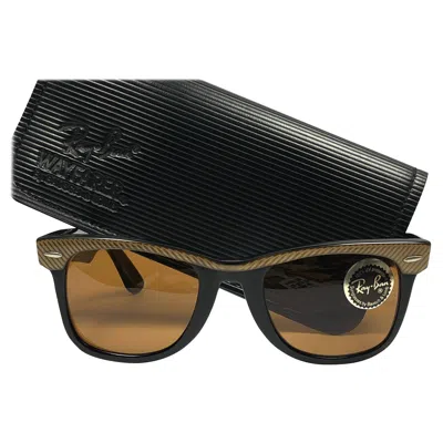 Pre-owned Ray Ban New  The Wayfarer Classic Copper & Black Amber Lenses Usa 80's Sunglasses