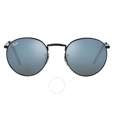 RAY BAN RAY BAN NEW ROUND GREEN MIRRORED BLUE ROUND UNISEX SUNGLASSES RB3637 002/G1 50