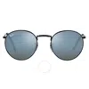 Ray Ban Rb3637 002/g1 Round Sunglasses In Black / Blue / Green