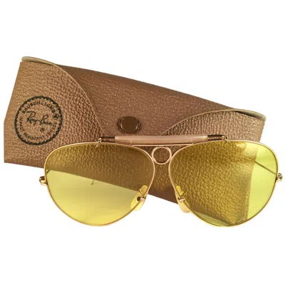 Pre-owned Ray Ban New Vintage  Kalichrome Shooter Gold 62mm 1970's B&l Sunglasses In Brown