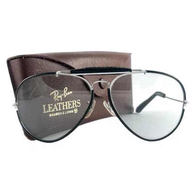 Pre-owned Ray Ban New Vintage  Leathers Black Outdoorsman 62mm Changeable Sunglasses