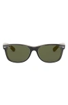 Ray Ban Ray-ban New Wayfarer 55mm Rectangular Sunglasses In Black Beige/green