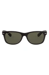 Ray Ban New Wayfarer 55mm Rectangular Sunglasses In Black/ Green