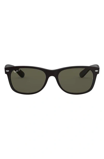 Ray Ban New Wayfarer 55mm Rectangular Sunglasses In Black/ Green