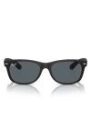 Ray Ban New Wayfarer 55mm Rectangular Sunglasses In Rubber Black