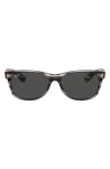 Ray Ban Ray-ban New Wayfarer 55mm Rectangular Sunglasses In Striped Grey/dark Grey