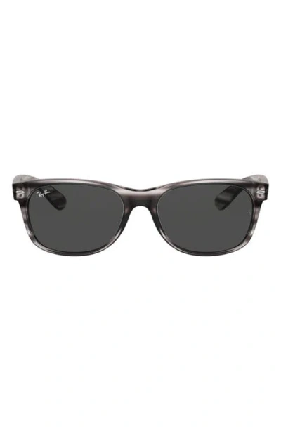 Ray Ban Ray-ban New Wayfarer 55mm Rectangular Sunglasses In Striped Grey/dark Grey