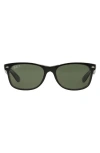 Ray Ban New Wayfarer 55mm Rectangular Sunglasses In Transparent Black