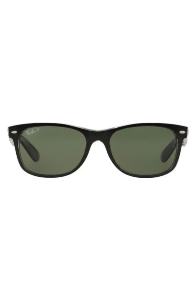 Ray Ban New Wayfarer 55mm Rectangular Sunglasses In Transparent Black