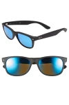 Ray Ban Ray-ban 'new Wayfarer' 55mm Sunglasses In Black/blue Mirror
