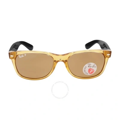 Ray Ban New Wayfarer Bicolor Polarized Brown Unisex Sunglasses Rb2132 945/57 55