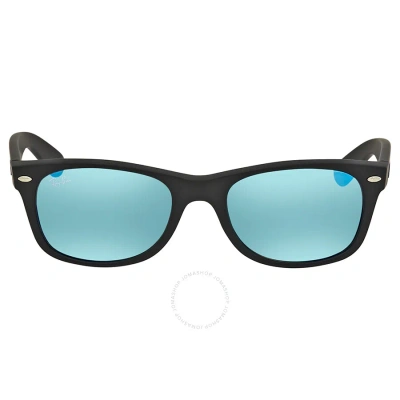 Ray Ban New Wayfarer Blue Flash Unisex Sunglasses Rb2132 622/17 52 In Black / Blue