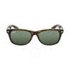 Ray Ban New Wayfarer Classic Green Classic G-15 Unisex Sunglasses Rb2132 902l 55 In Green / Tortoise