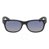 Ray Ban New Wayfarer Classic Polarized Blue/grey Gradient Unisex Sunglasses Rb2132 601s78 55 In Black / Blue / Grey