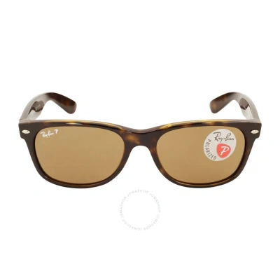 Ray Ban Open Box -  New Wayfarer Classic Polarized Brown Unisex Sunglasses Rb2132 902/57 55 In Brown / Tortoise