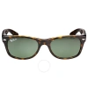 Ray Ban New Wayfarer Classic Polarized Green Classic G-15 Unisex Sunglasses Rb2132 902/58 52 In Green Classic