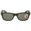 Ray Ban New Wayfarer Classic Polarized Green Unisex Sunglasses Rb2132 622/58 52 In Black / Green