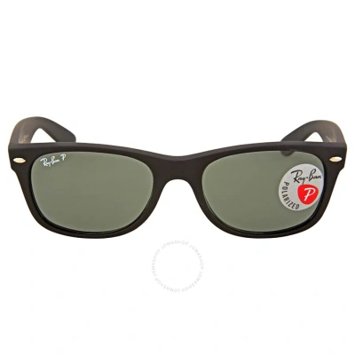 Ray Ban New Wayfarer Classic Polarized Green Unisex Sunglasses Rb2132 622/58 52 In Black / Green