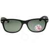 Ray Ban New Wayfarer Classic Polarized Green Unisex Sunglasses Rb2132 622/58 55 In Black / Green