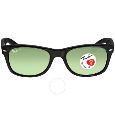 Ray Ban New Wayfarer Classic Polarized Green Unisex Sunglasses Rb2132 901/58 52 In Green / Black