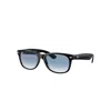 Ray Ban New Wayfarer Gradient Sunglasses Black Frame Blue Lenses 55-18 In Black