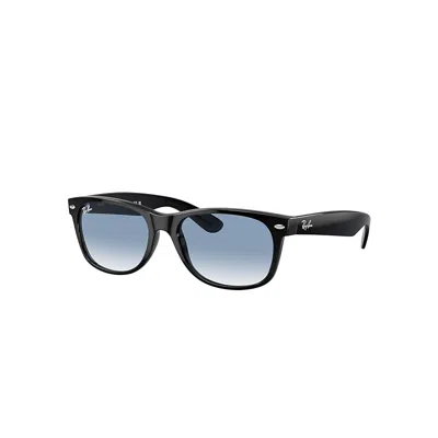 Ray Ban New Wayfarer Gradient Sunglasses Black Frame Blue Lenses 55-18
