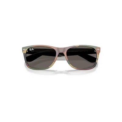 Ray Ban New Wayfarer Classic Sonnenbrillen Schwarz / Grünes Tarnmuster Fassung Grau Glas 55-18 In Black&#47green Camuflage