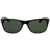 Ray Ban New Wayfarer Color Mix Green Classic G-15 Square Unisex Sunglasses Rb2132 6052 58 In Black