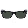 Ray Ban New Wayfarer Color Mix Green Classic G-15 Unisex Sunglasses Rb2132 6052 52 In Green Classic G-15