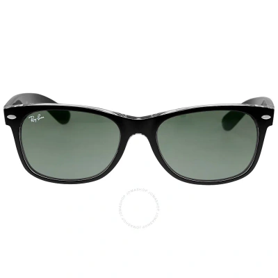 Ray Ban New Wayfarer Color Mix Green Classic G-15 Unisex Sunglasses Rb2132 6052 55 In Black / Green