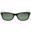 Ray Ban New Wayfarer Color Mix Green Classic G-15 Unisex Sunglasses Rb2132 875 52 In Green