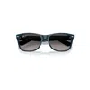 Ray Ban New Wayfarer Disney Mickey & Minnie Mouse Liquid Sunglasses Blue Navy Frame Grey Lenses Polarized 55 In Blue Navy