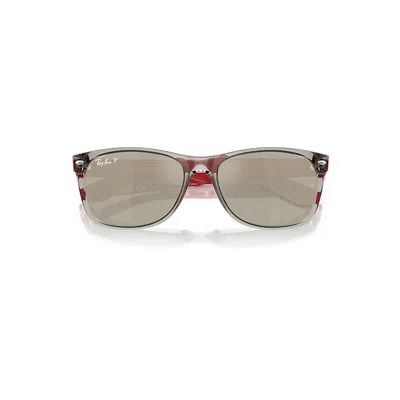 Ray Ban New Wayfarer Disney Mickey & Minnie Mouse Liquid Sunglasses Red Frame Grey Lenses Polarized 55-18