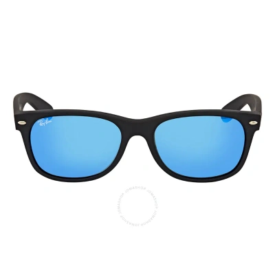 Ray Ban New Wayfarer Flash Blue Mirrored Unisex Sunglasses Rb2132 622/17 55