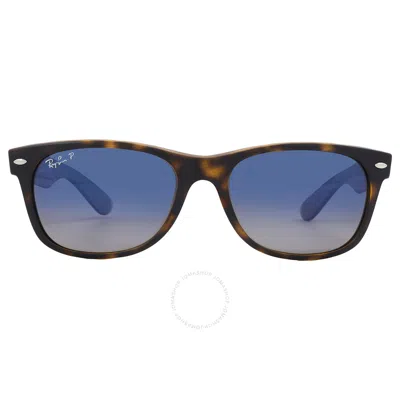 Ray Ban New Wayfarer Polarized Blue Gradient Square Unisex Sunglasses Rb2132 865/78 55 In Brown