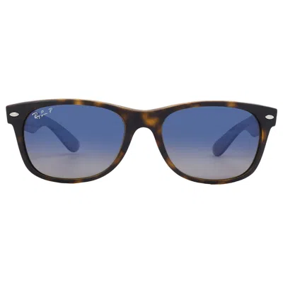 Ray Ban New Wayfarer Polarized Blue Gradient Square Unisex Sunglasses Rb2132 865/78 55 In Multi