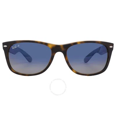 Ray Ban New Wayfarer Polarized Blue Gradient Square Unisex Sunglasses Rb2132 865/78 58 In Brown