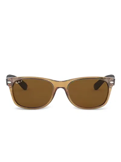 Ray Ban New Wayfarer Rectangle-frame Sunglasses In 褐色