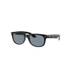 Ray Ban New Wayfarer The Little Mermaid Sunglasses Black & White Mermaid Frame Blue Lenses Polarized 55-18 In Black & White Mermaid
