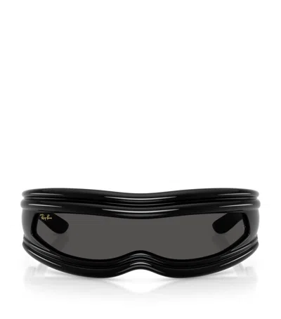 Ray Ban Nylon Ultra Wrap 001 Next Generation Sunglasses In Black