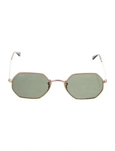 Pre-owned Ray Ban Octagonal Classic Square Sunglasses In Gold