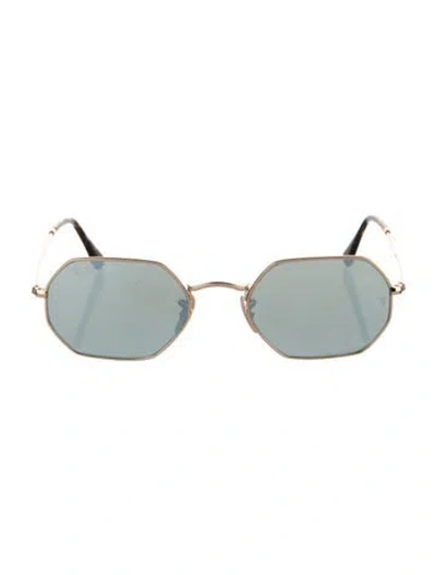 Pre-owned Ray Ban Octagonal Legend Square Sunglasses In Gold