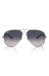 Ray Ban Old Aviator 62mm Gradient Polarized Oversize Sunglasses In Gunmetal