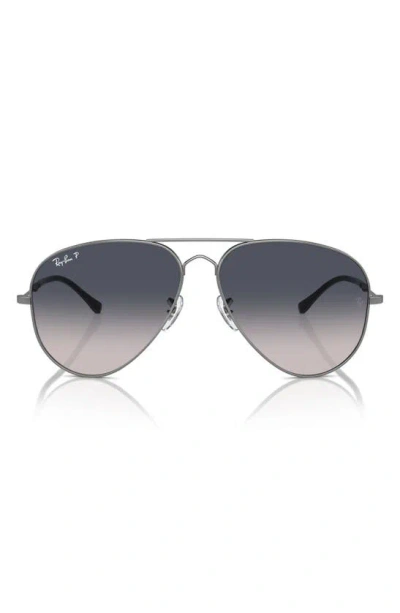 Ray Ban Old Aviator 62mm Gradient Polarized Oversize Sunglasses In Gunmetal