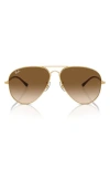 Ray Ban Old Aviator 62mm Oversize Sunglasses In Gold Flash