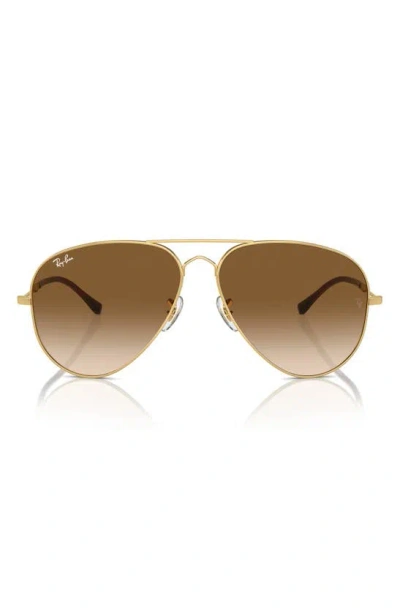 Ray Ban Old Aviator 62mm Oversize Sunglasses In Gold Flash