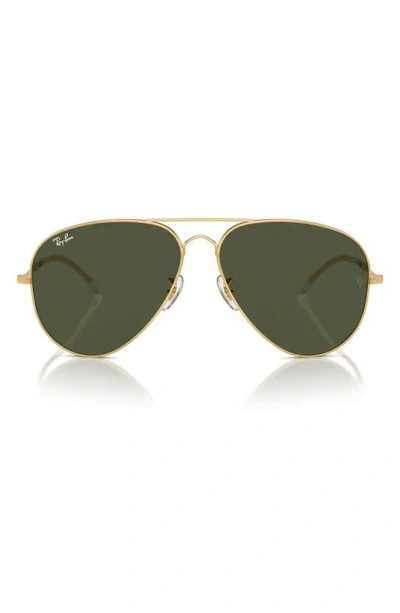 Ray Ban Old Aviator 62mm Oversize Sunglasses In Gold Flash