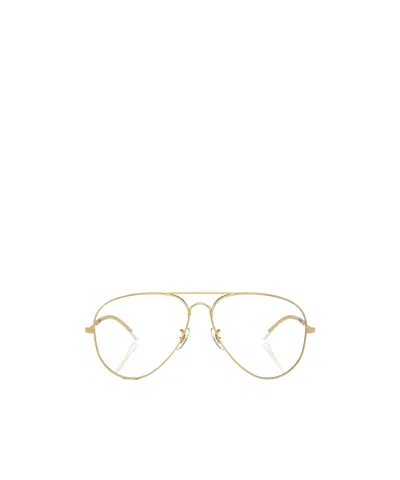 Ray Ban Old Aviator Glasses In Gold