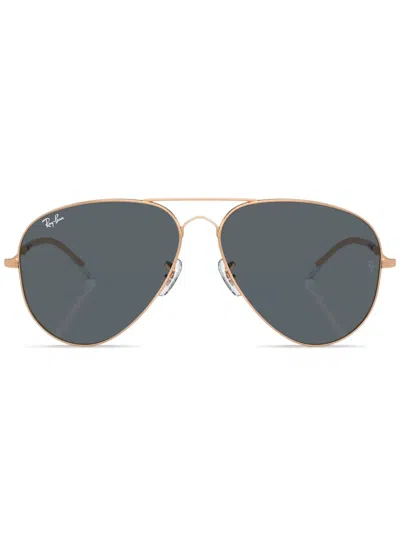 RAY BAN OLD AVIATOR LOGO-ENGRAVED SUNGLASSES