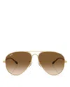 Ray Ban Old Aviator 62mm Oversize Sunglasses In Gold/brown Gradient